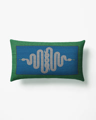 Venom Green & Blue Woven Throw Pillow by Jonathan Adler