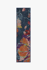 Watercolor Floral Navy Flatwoven Rug