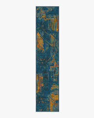 Sgraffito Royal Blue Flatwoven Rug by Malene Barnett