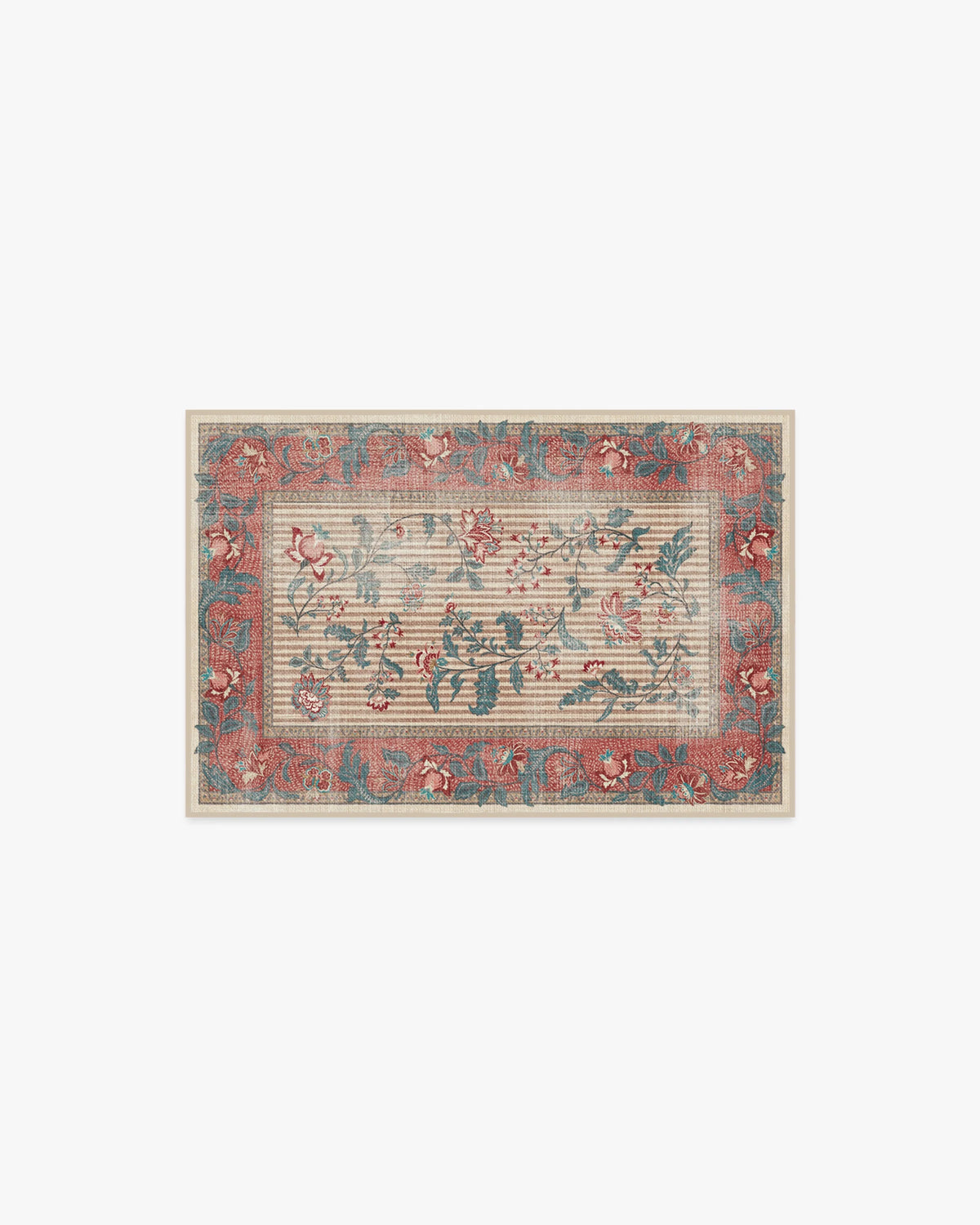 Lilou Currant & Teal Green Flatwoven Rug