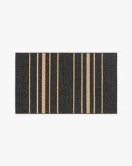 Arden Stripe Black & Natural Performance Weave Rug