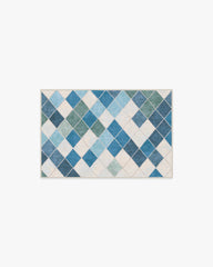 Diamond Mosaic Blue Flatwoven Rug