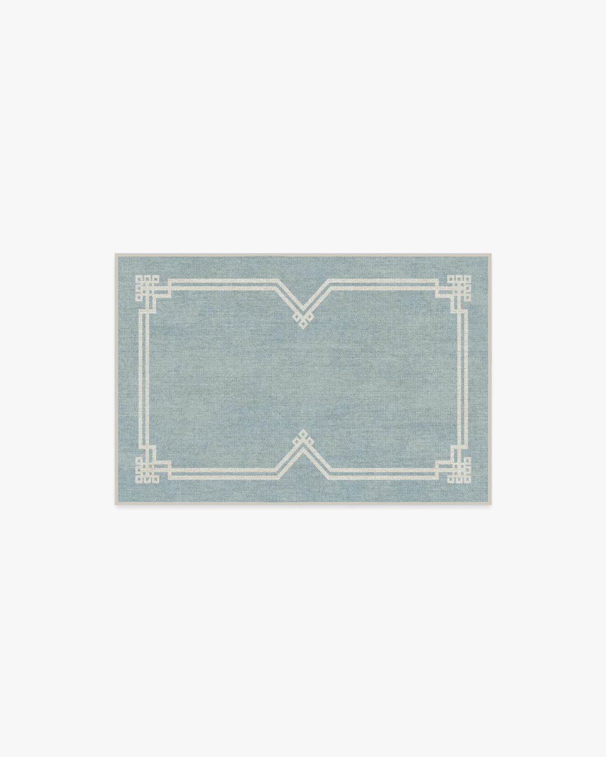 Chrysler Border Chambray Blue Flatwoven Rug by The Hiltons