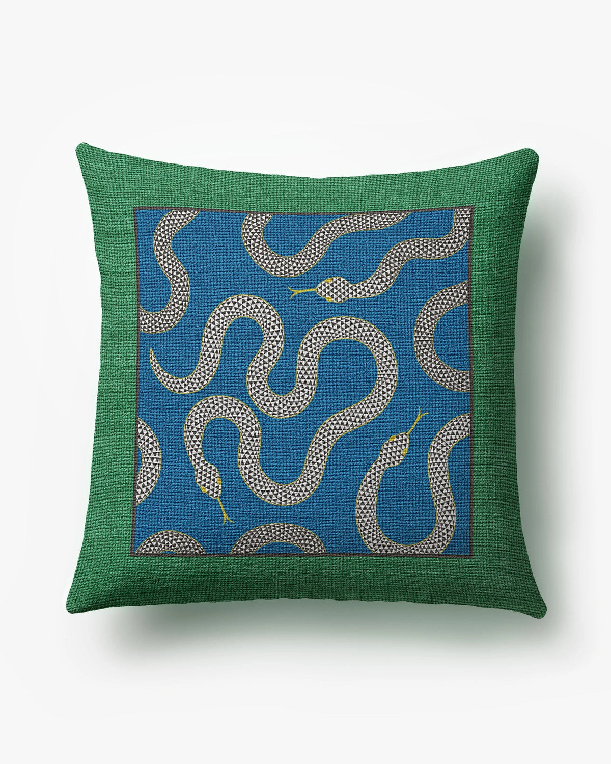 Venom Green & Blue Woven Throw Pillow by Jonathan Adler