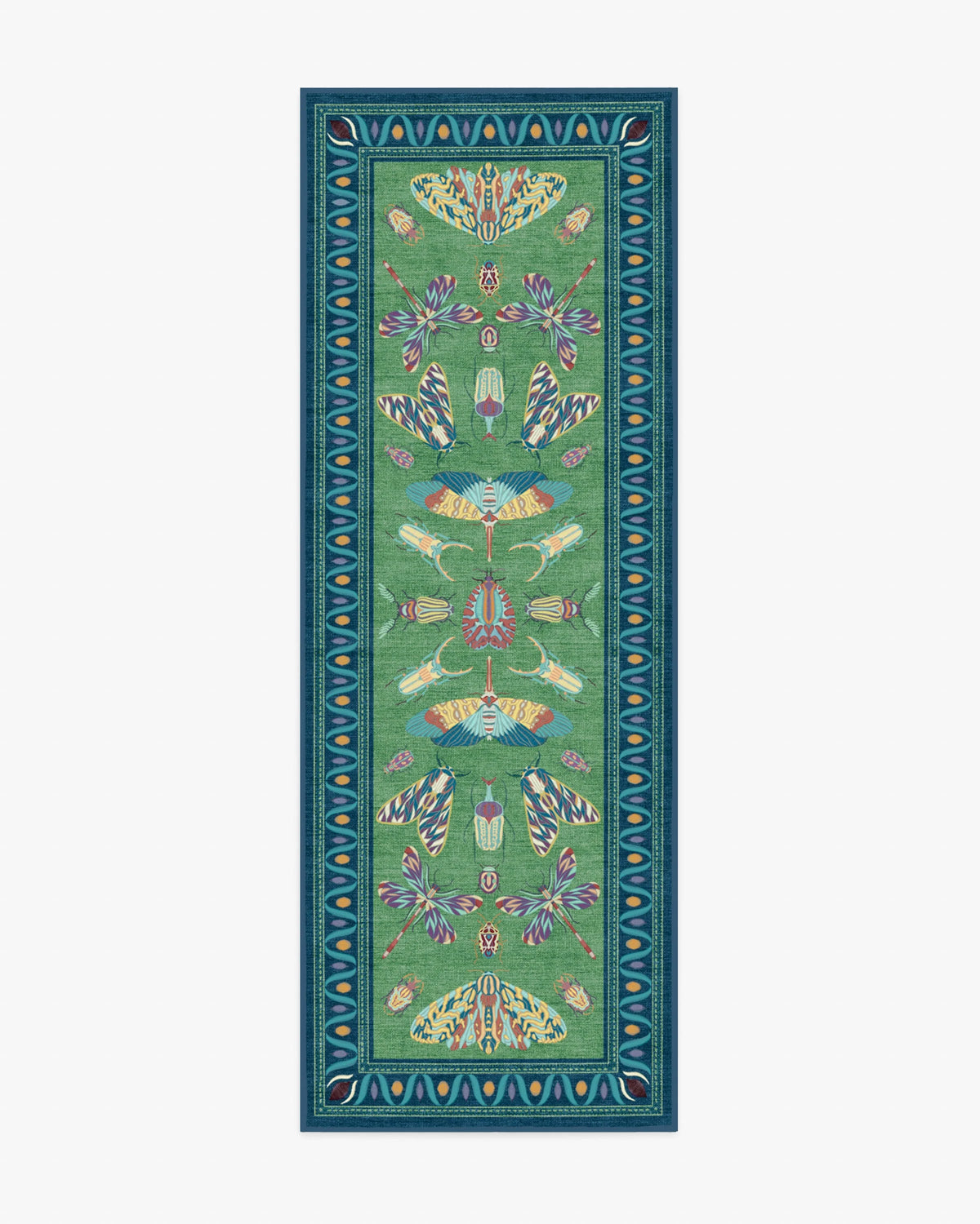 Flutterby Green & Sapphire Rug by Iris Apfel