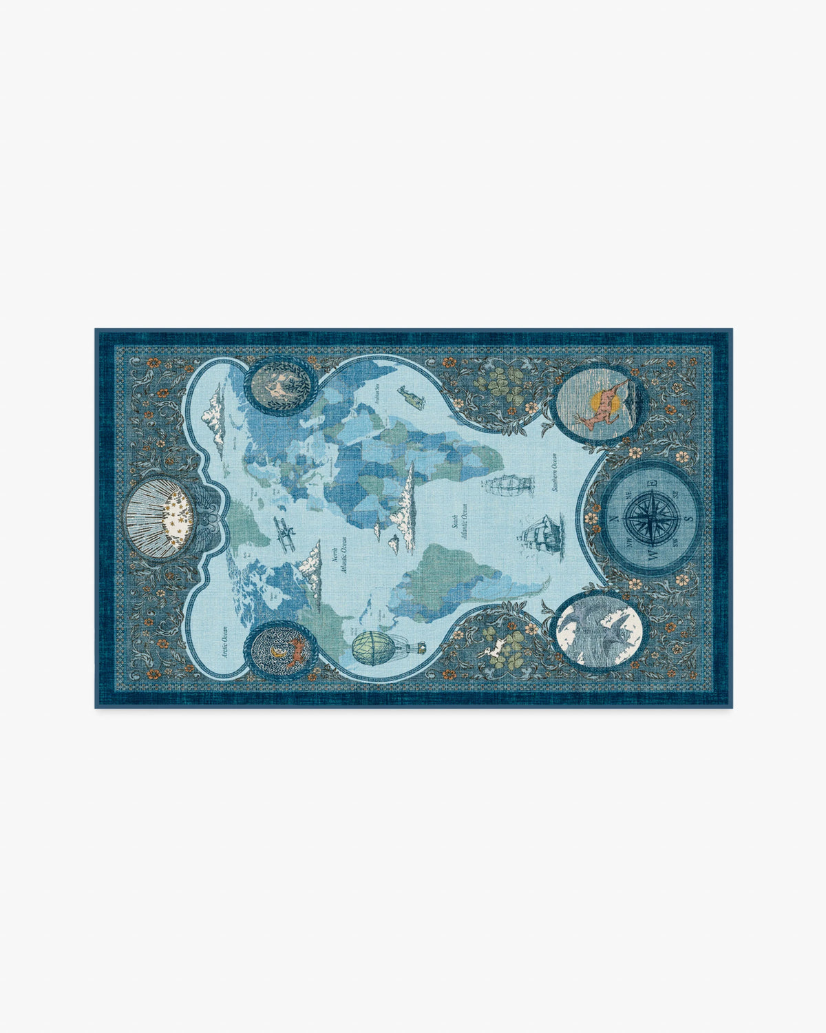 Little Explorer Blue & Grey Rug