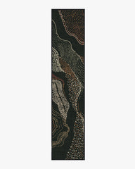 Adorned Black Multicolor Flatwoven Rug by Malene Barnett