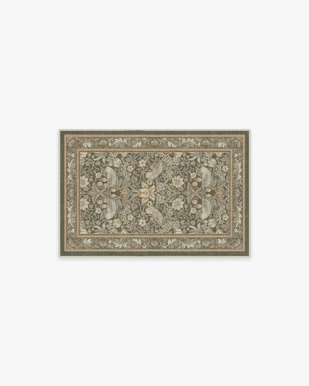 Strawberry Thief Stone Gold Rug by Morris & Co.