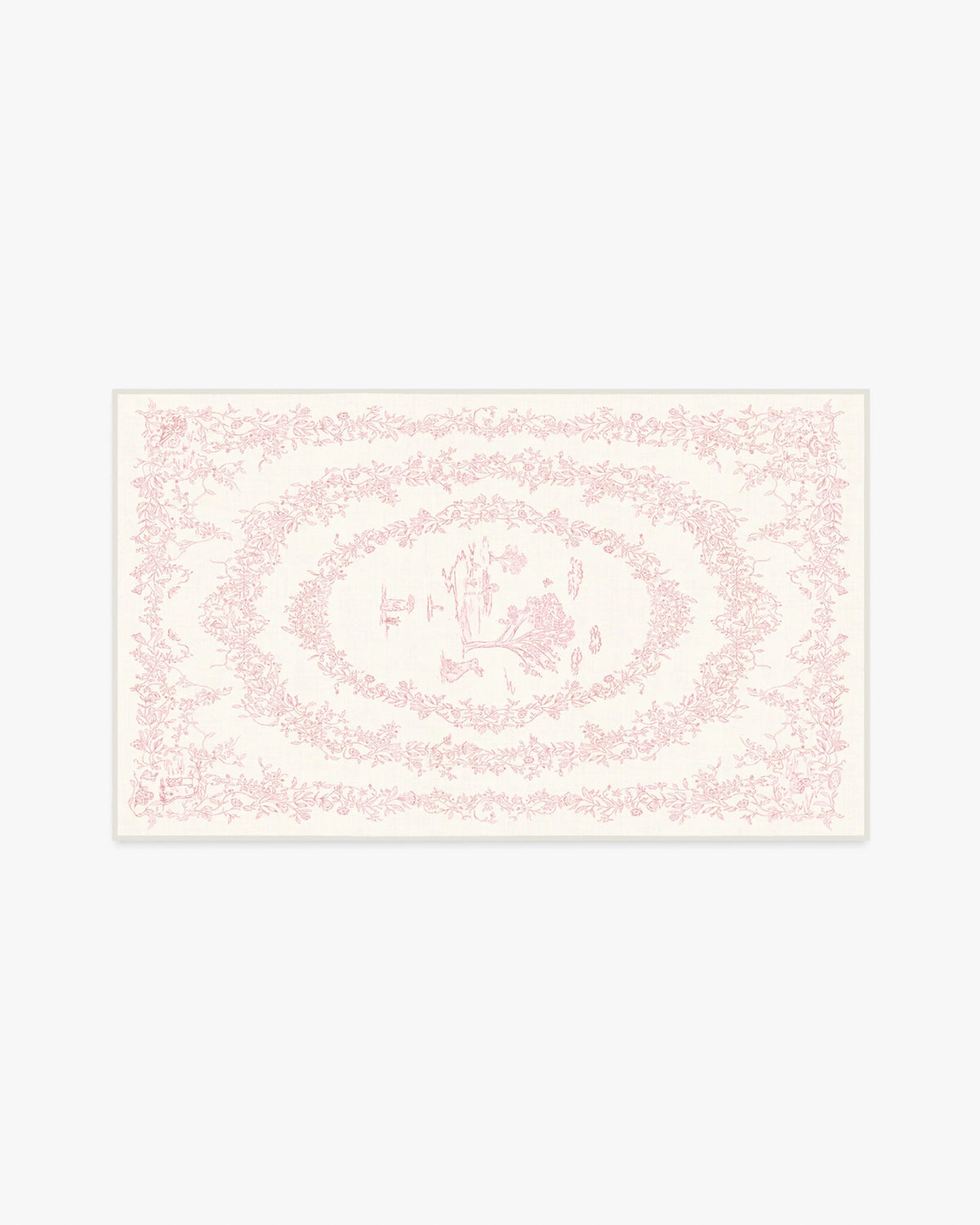 Bashful Bunny Toile Pink Rug