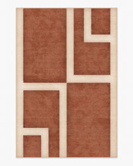 Aldo Terracotta & Cream Rug by The Local Project
