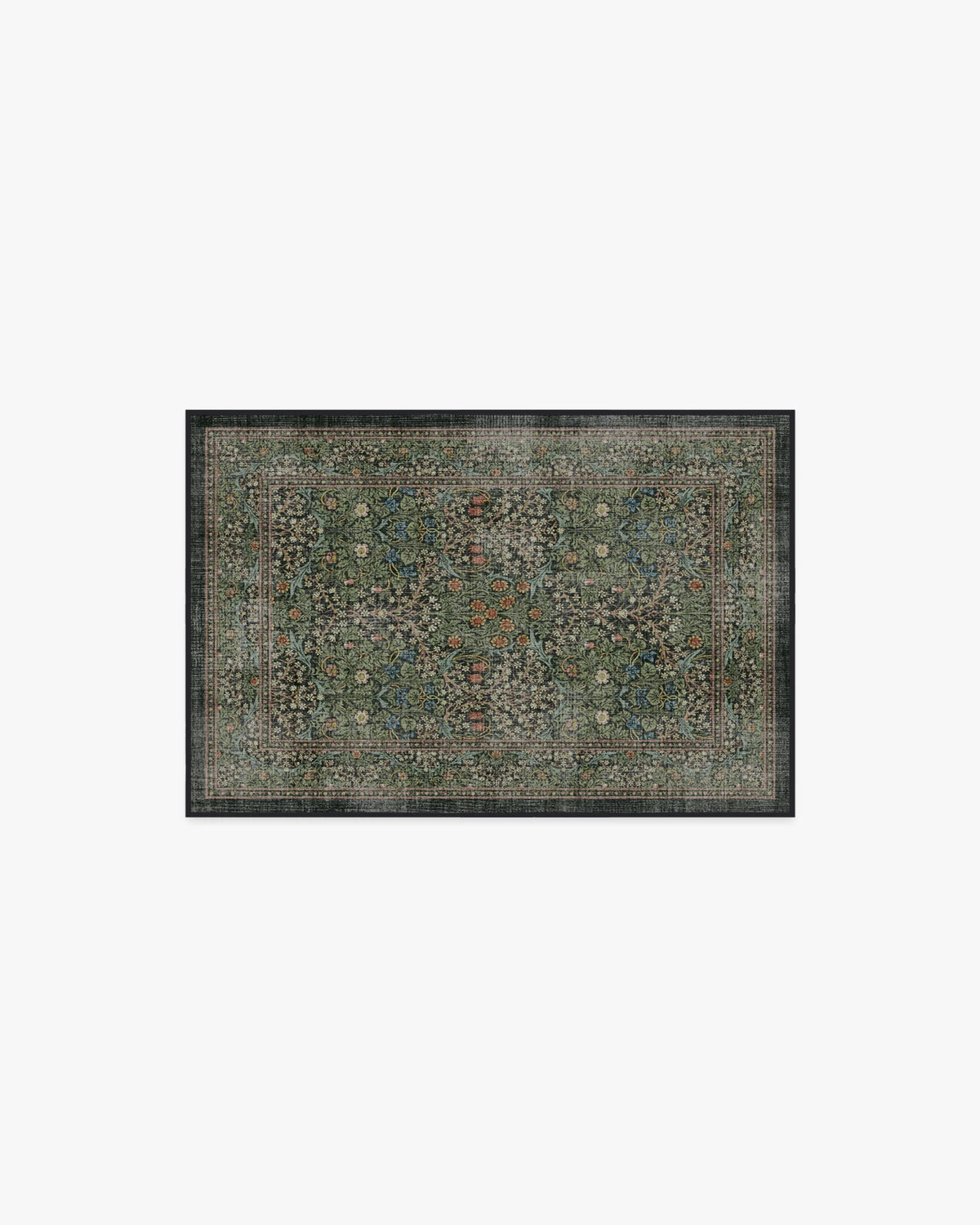 Blackthorn Forest Green Rug by Morris & Co.