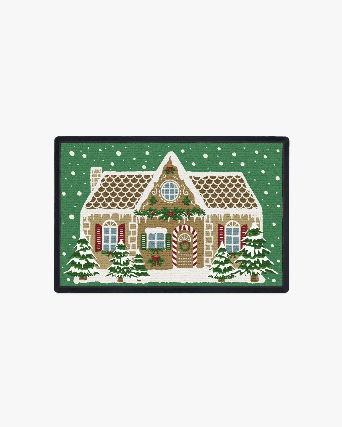 Gingerbread House Green Doormat