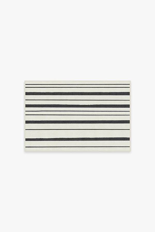 Hudson Stripe Black Flatwoven Rug