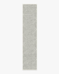 Labyrinth Black & Ivory Flatwoven Rug by Jonathan Adler