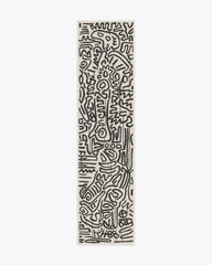 Freestyle Black & Ivory Rug by Keith Haring