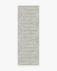 Labyrinth Black & Ivory Flatwoven Rug by Jonathan Adler