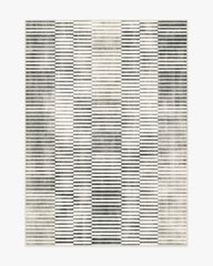 Shadow Stripe Black & Cream Flatwoven Rug