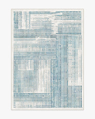 Linear Oasis Ivory & Blue Flatwoven Rug