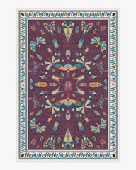 Flutterby Burgundy Rug by Iris Apfel