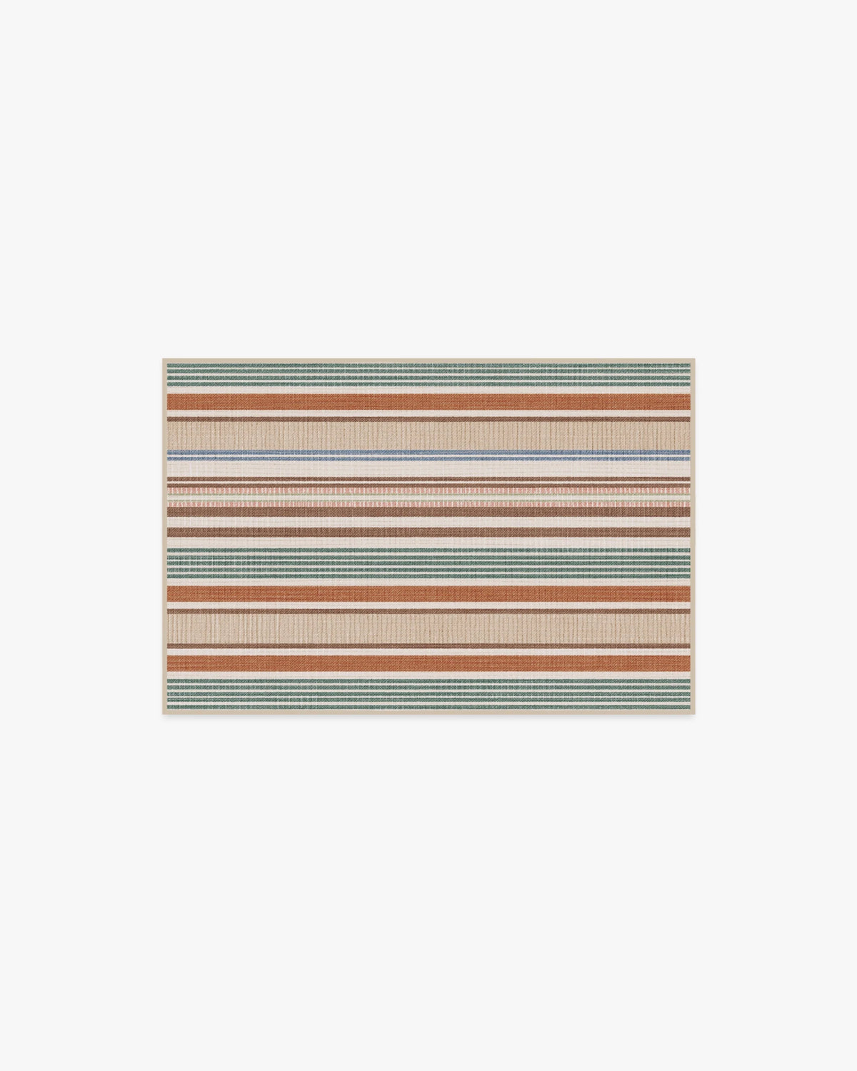 Tropez Stripe Red Multicolour Rug