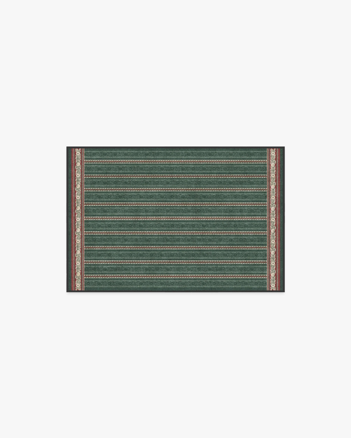 Fruit Stripe Spruce Green Rug by Morris & Co.