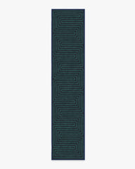 Labyrinth Navy & Teal Flatwoven Rug by Jonathan Adler