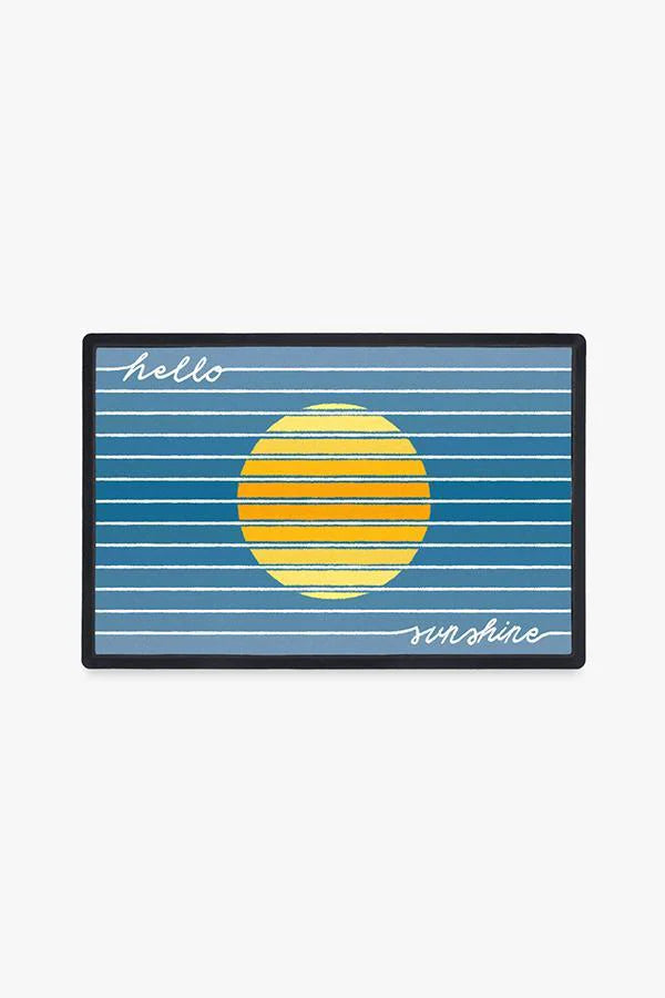 Hello Sunshine Blue Doormat