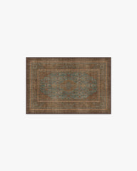 Rowan Teal Blue & Copper Flatwoven Rug