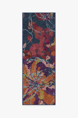 Watercolor Floral Navy Flatwoven Rug