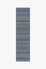 Multi Stripe Blue Flatwoven Rug