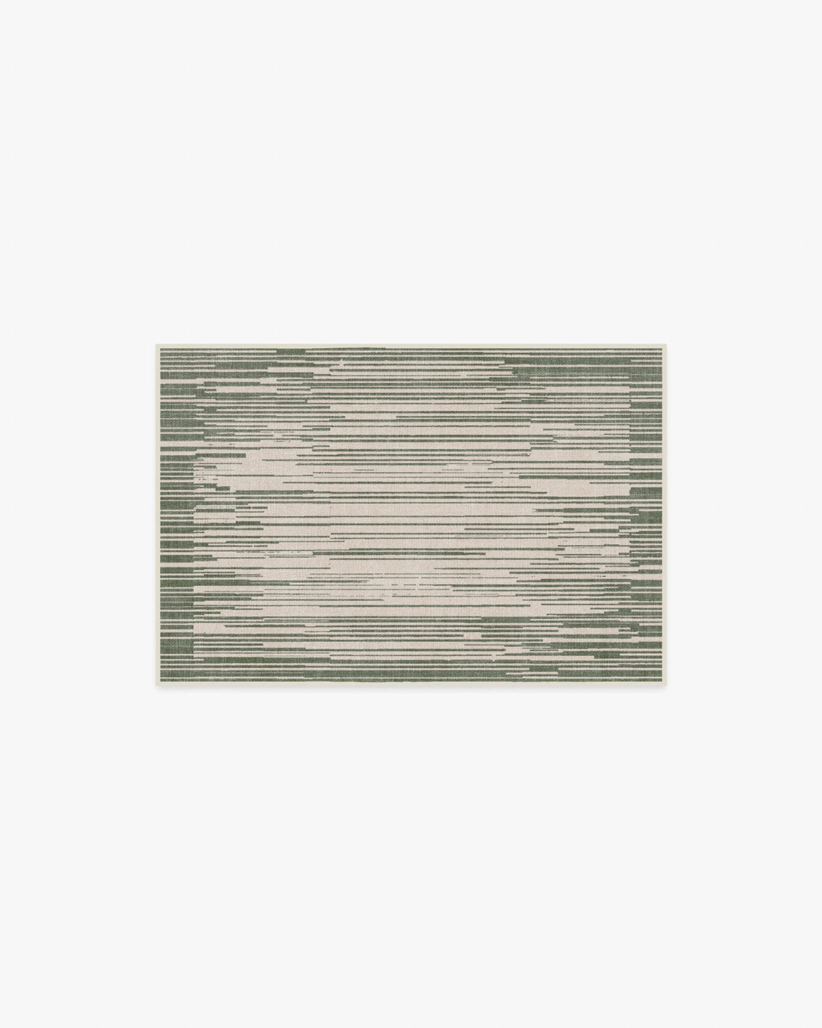 Striated Border Olive Green Rug