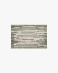 Striated Border Olive Green Rug