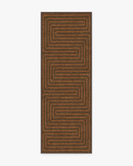 Labyrinth Brown & Orange Flatwoven Rug by Jonathan Adler