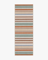 Tropez Stripe Red Multicolour Flatwoven Rug