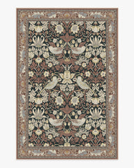 Strawberry Thief Black & Amber Rug by Morris & Co.