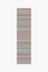 Multi Stripe Polychrome Flatwoven Rug