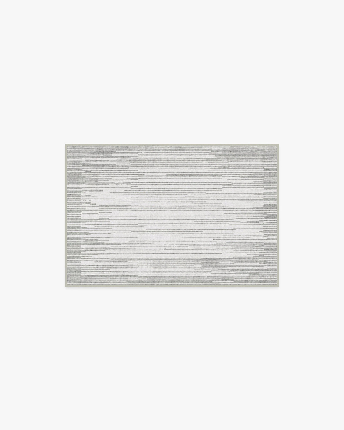 Striated Border Soft Grey Flatwoven Rug