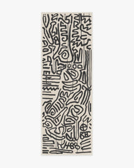 Freestyle Black & Ivory Flatwoven Rug by Keith Haring