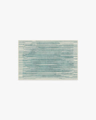 Striated Border Blue Rug
