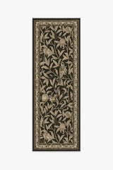 Bird & Pomegranate Soft Black Rug by Morris & Co.