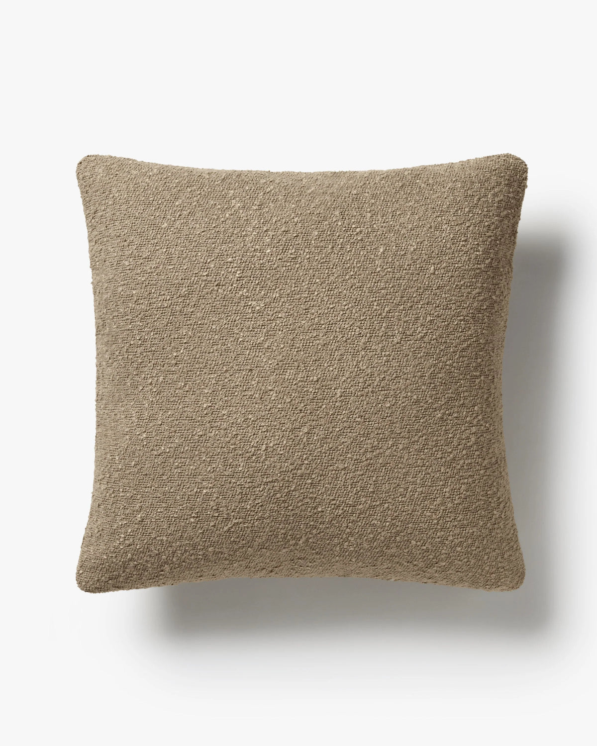 Warm Taupe Boucle Throw Pillow