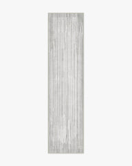 Striated Border Soft Grey Rug