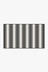 Marina Stripe Black Outdoor Rug