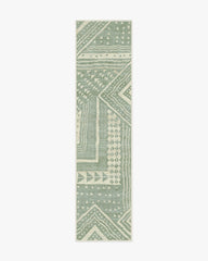 Bogolan Sage Flatwoven Rug by Malene Barnett