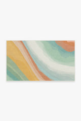 Watercolor Waves Copper Jade Outdoor Rug