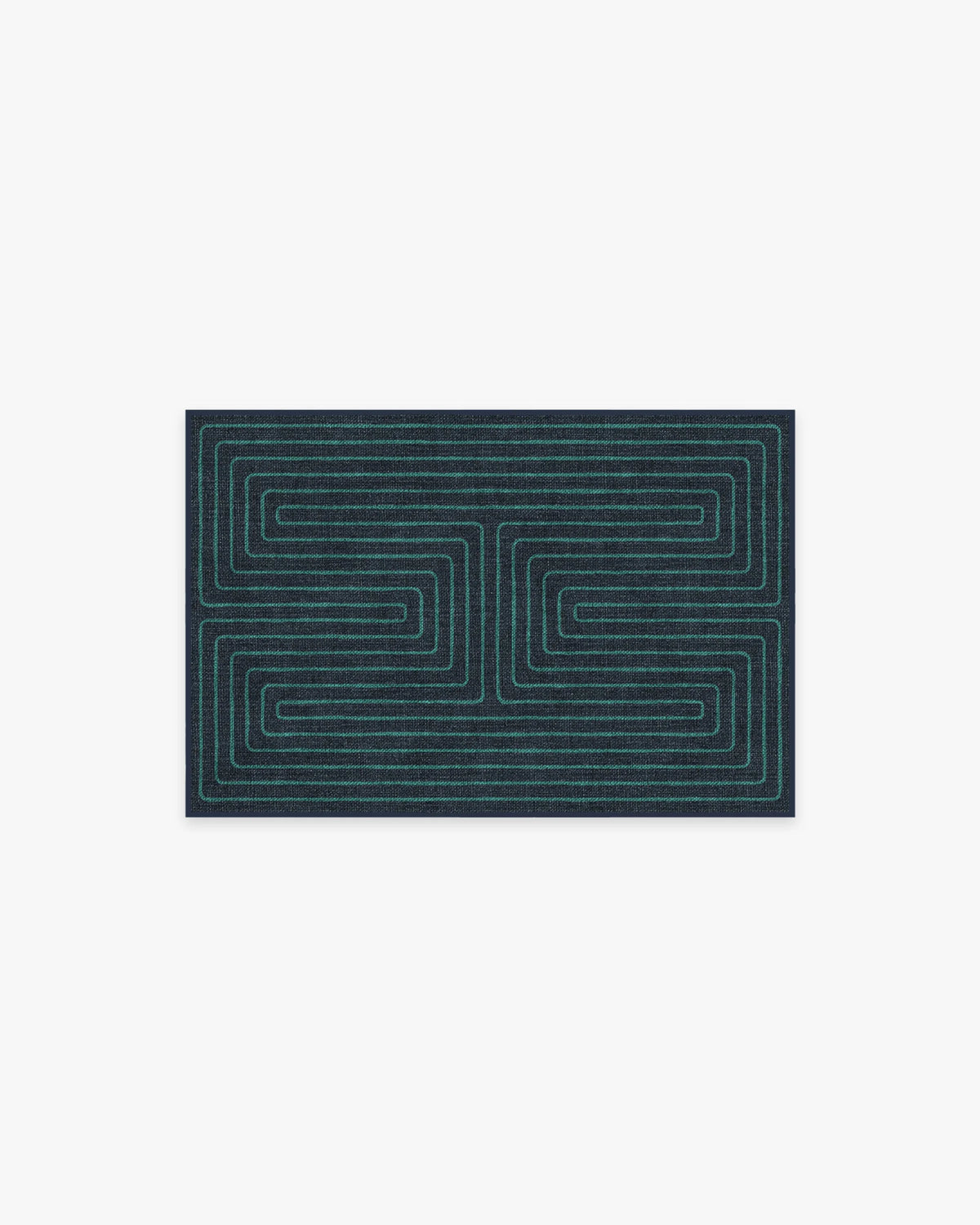 Labyrinth Navy & Teal Flatwoven Rug by Jonathan Adler
