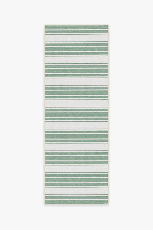 Marina Stripe Sage Green Outdoor Rug