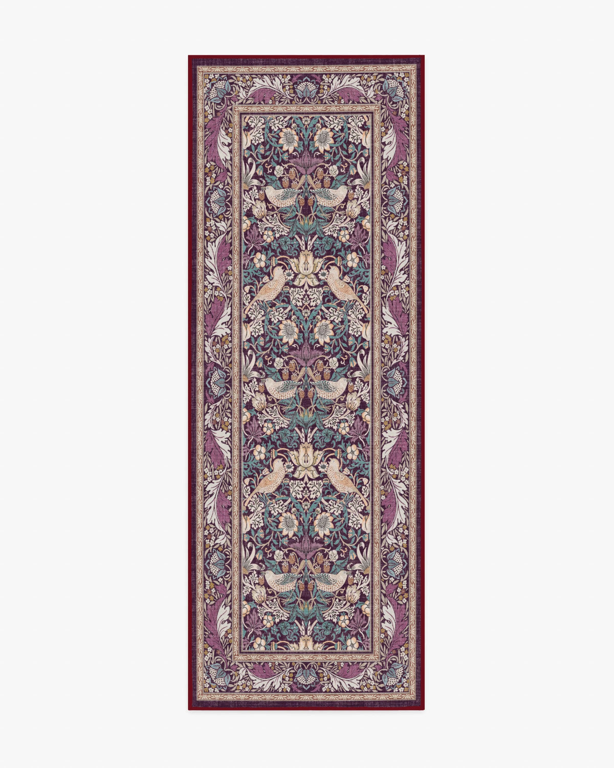 Strawberry Thief Burgundy Rug by Morris & Co.