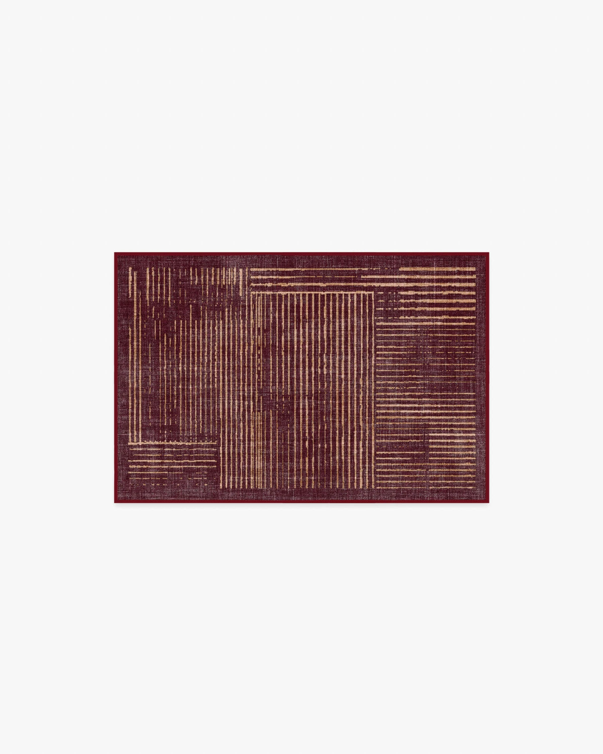 Linear Oasis Rust Red Flatwoven Rug