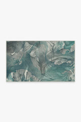 Aurora Teal Grey Flatwoven Rug